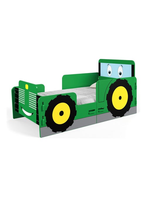 Lit à clipser pour enfant- modèle TED le tracteur vert - 70x140 cm - Kiabi