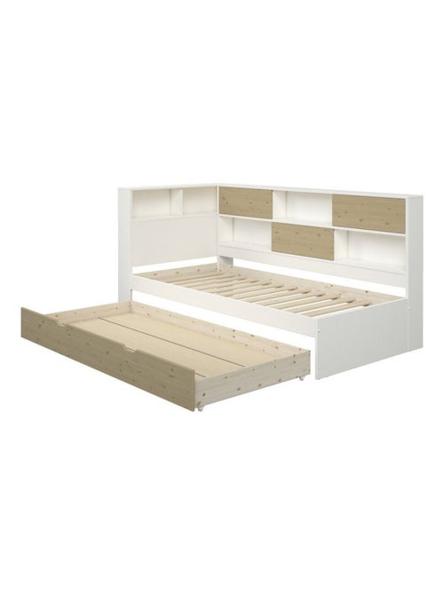 Lit à rangements et tiroir gigogne pin massif   AMBRE - Kiabi