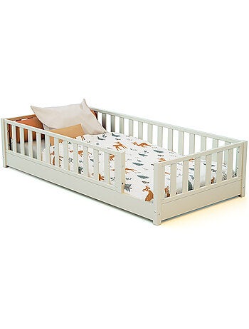 Lit au sol enfant en bois 90x190 SONHO avec matelas