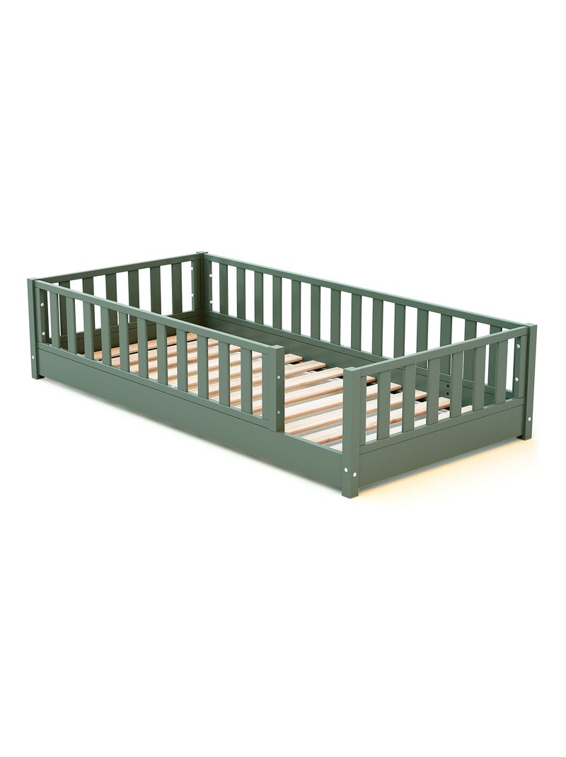 Lit au sol enfant en bois SONHO Vert - Kiabi