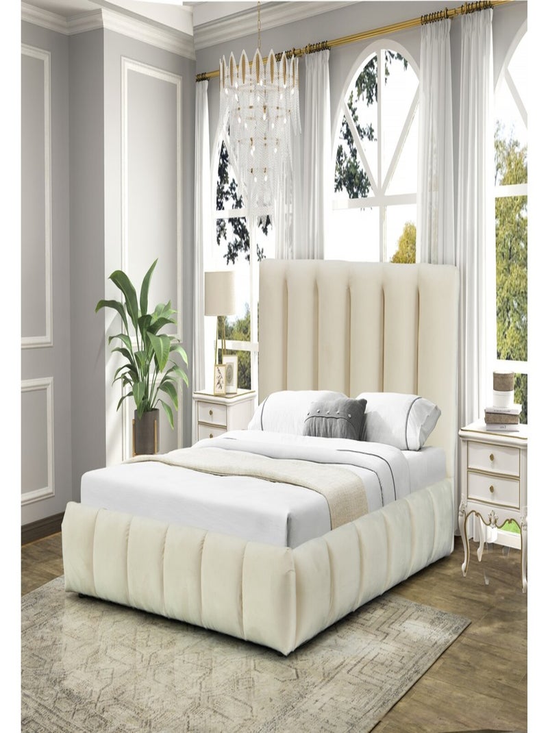 Lit avec coffre "Annie" 160 x 200 cm - Beige Beige - Kiabi