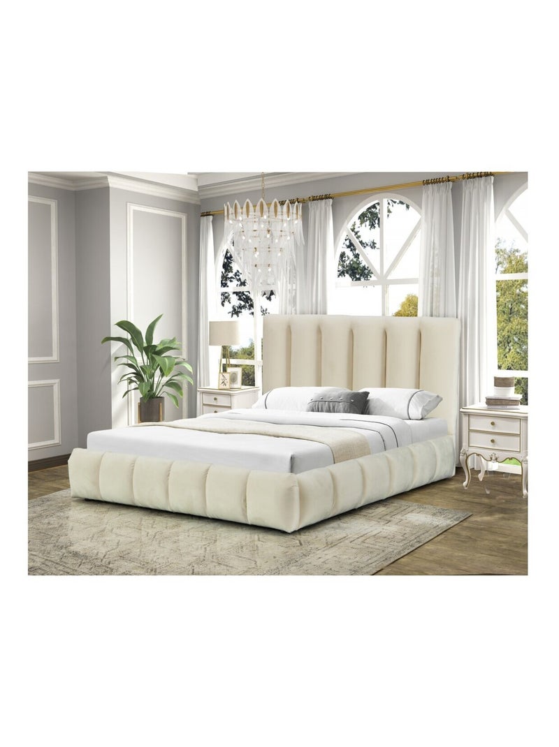 Lit avec coffre Beige - Kiabi