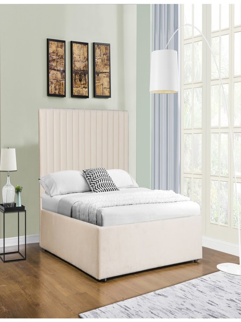 Lit avec coffre "Mia" - 140 x 190 cm - Beige Beige - Kiabi