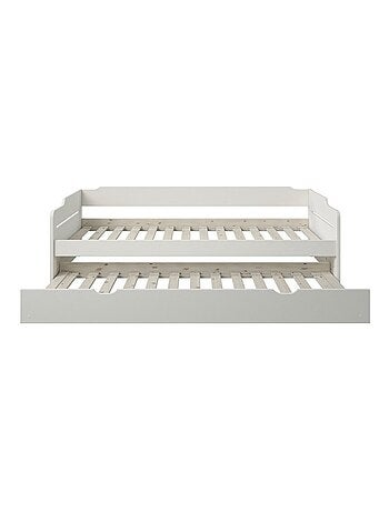 Lit avec lit gigogne et matelas pin massif ARTHUR