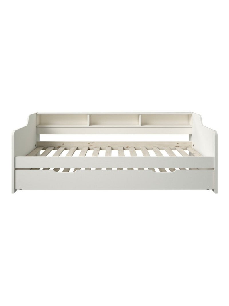 Lit avec lit gigogne pin massif  ARTHUR Blanc - Kiabi