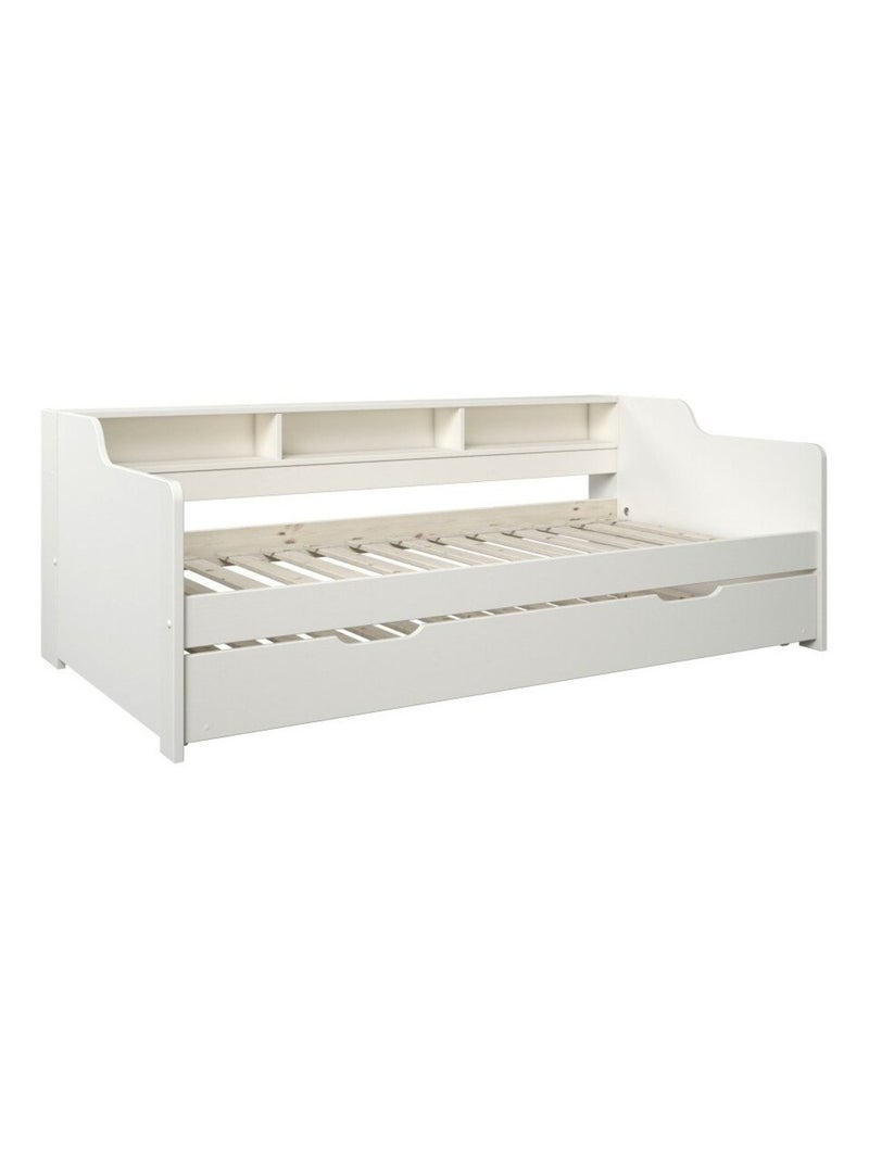 Lit avec lit gigogne pin massif  ARTHUR Blanc - Kiabi