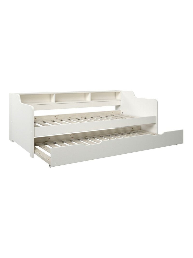 Lit avec lit gigogne pin massif  ARTHUR Blanc - Kiabi