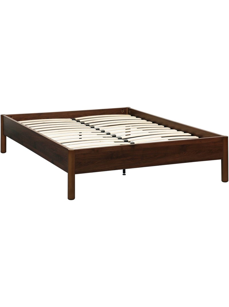 Lit avec sommier à lattes 140x190cm décor bois Harmony Marron - Kiabi