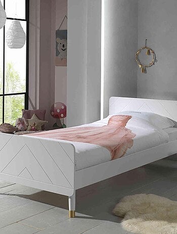 Lit avec sommier, pieds arrondies