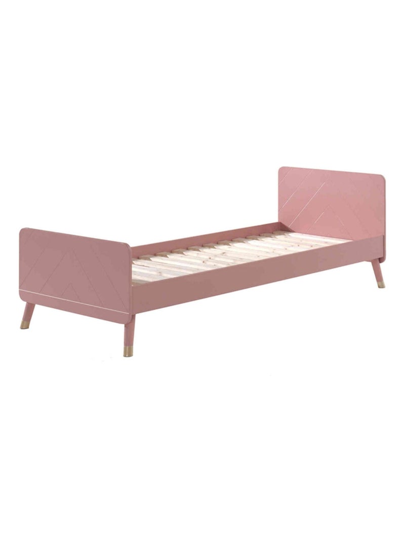 Lit avec sommier, pieds arrondies Rose - Kiabi