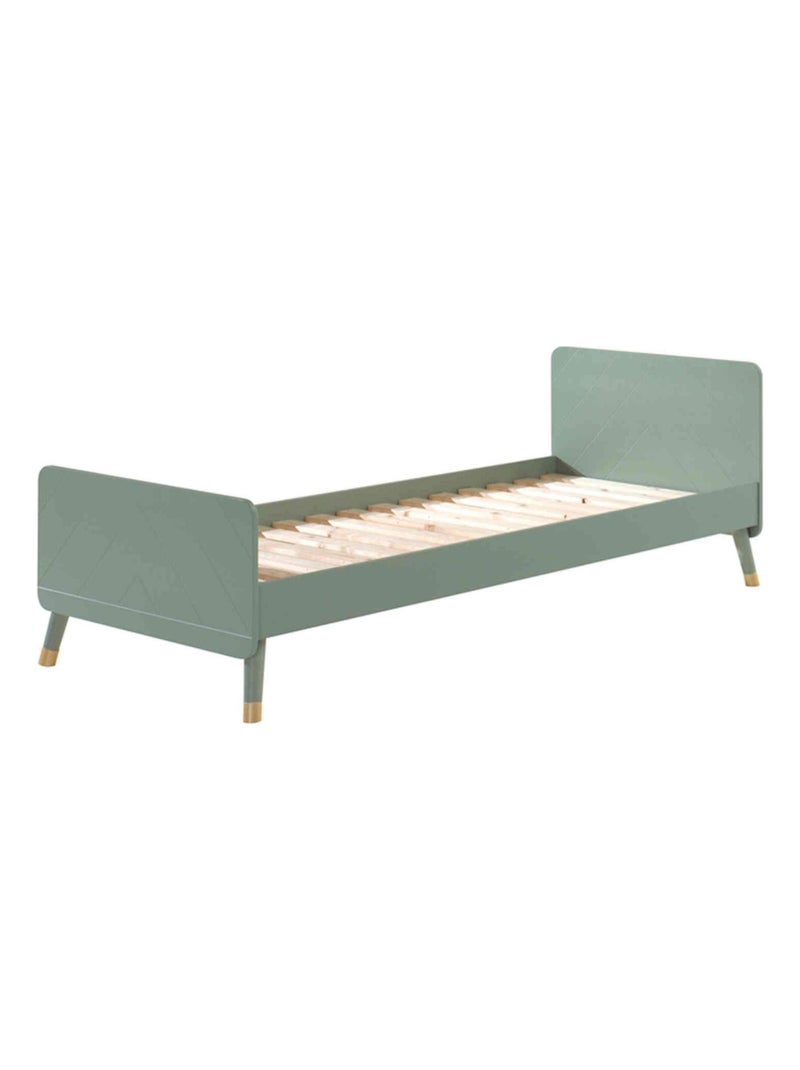 Lit avec sommier, pieds arrondies Vert - Kiabi
