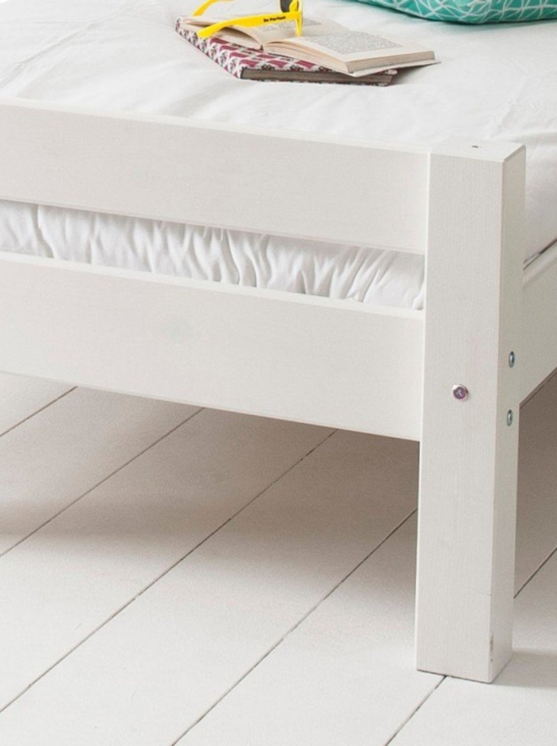 Lit avec sommier pin massif  LILJA Blanc - Kiabi