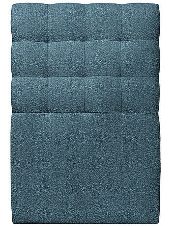 Lit avec tête de lit capitonnée bouclette et sommier kit H29cm