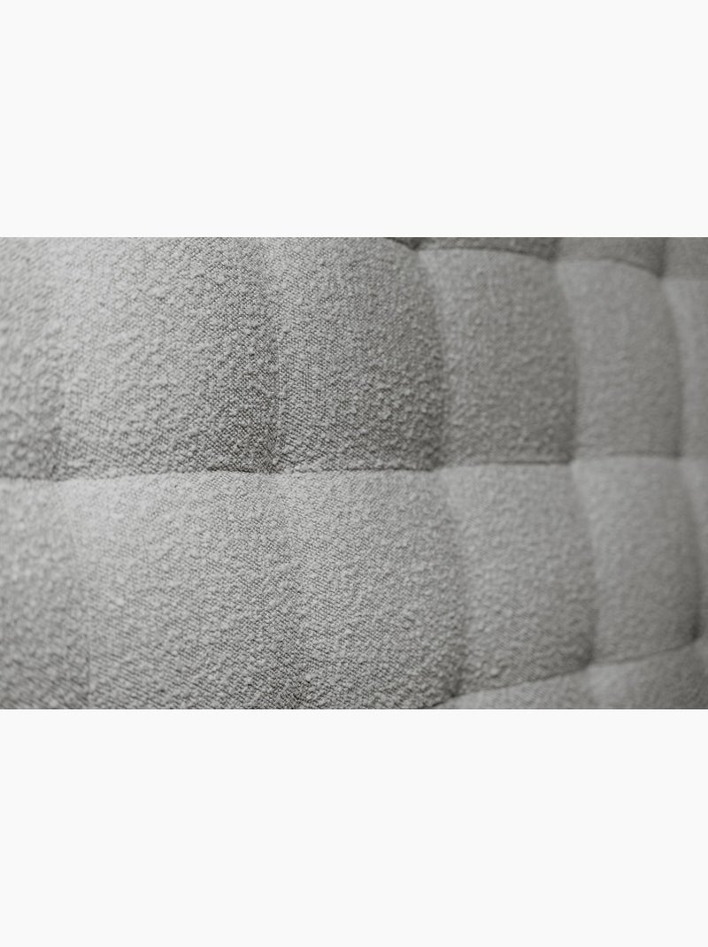 Lit avec tête de lit capitonnée bouclette et sommier kit H29cm Gris - Kiabi