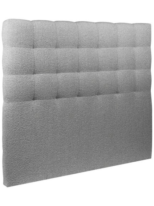 Lit avec tête de lit capitonnée bouclette et sommier kit H29cm - Kiabi