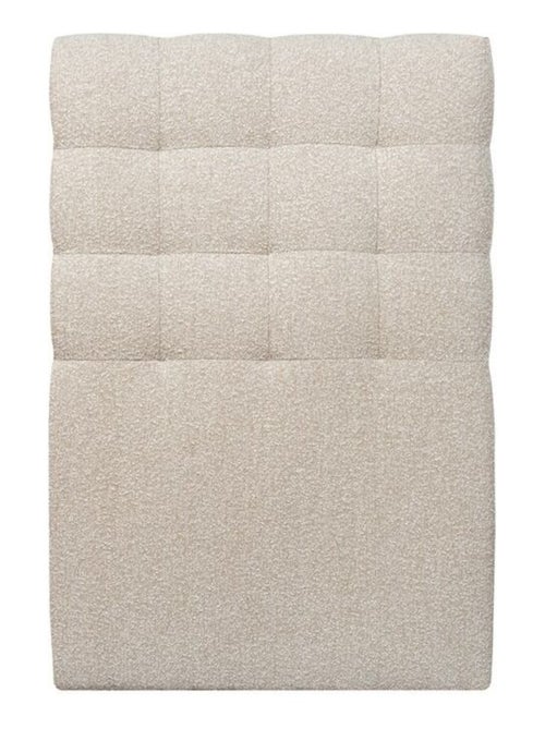 Lit avec tête de lit capitonnée bouclette et sommier tapissier H29cm - Kiabi