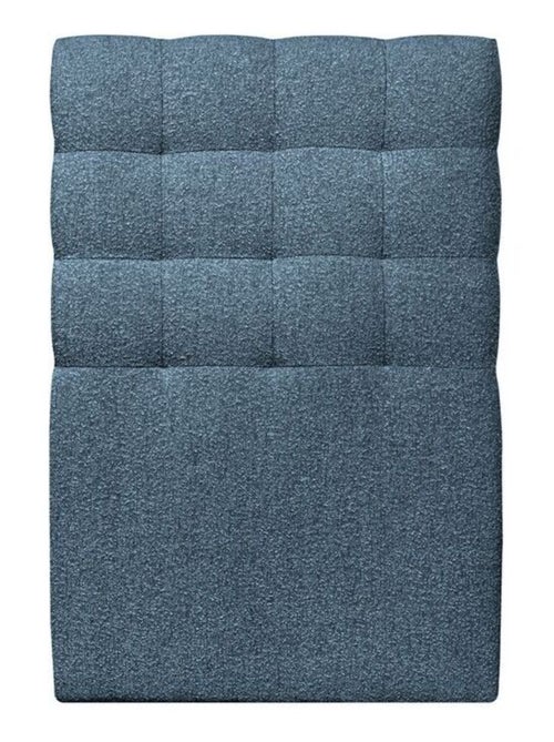 Lit avec tête de lit capitonnée bouclette et sommier tapissier H29cm - Kiabi