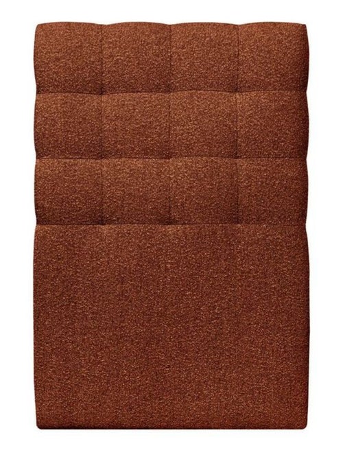 Lit avec tête de lit capitonnée bouclette et sommier tapissier H29cm - Kiabi