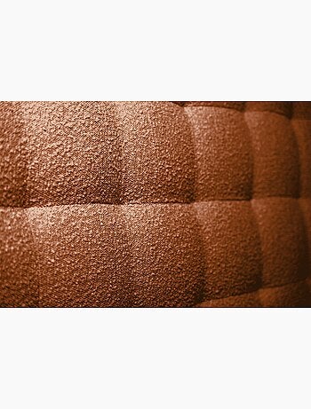 Lit avec tête de lit capitonnée bouclette et sommier tapissier H29cm