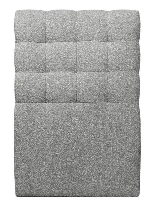 Lit avec tête de lit capitonnée bouclette et sommier tapissier H29cm - Kiabi