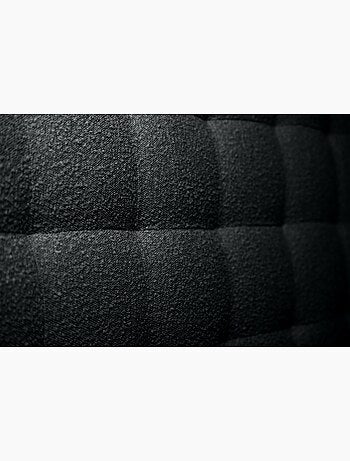 Lit avec tête de lit capitonnée bouclette et sommier tapissier H29cm