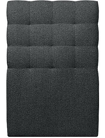 Lit avec tête de lit capitonnée bouclette et sommier tapissier H29cm