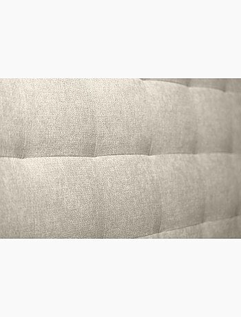 Lit avec tête de lit capitonnée tissu et sommier kit H29cm