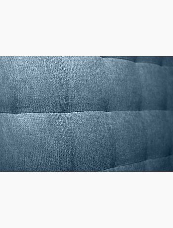Lit avec tête de lit capitonnée tissu et sommier kit H29cm