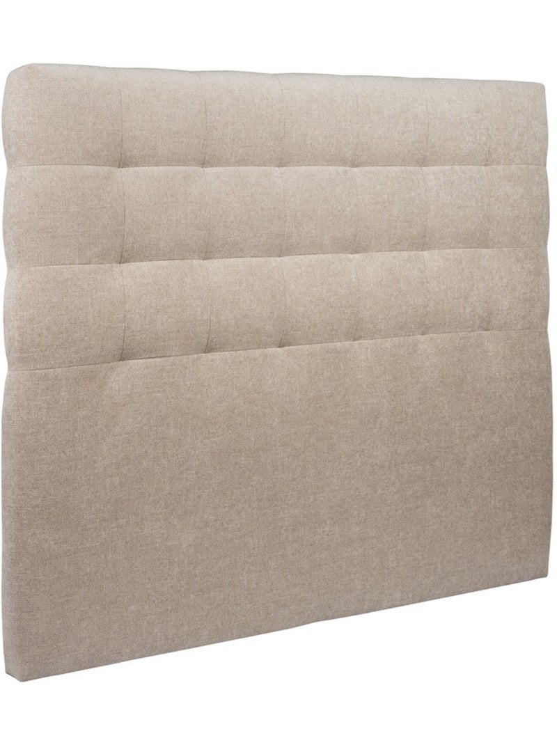 Lit avec tête de lit capitonnée tissu et sommier tapissier H29cm Beige foncé - Kiabi