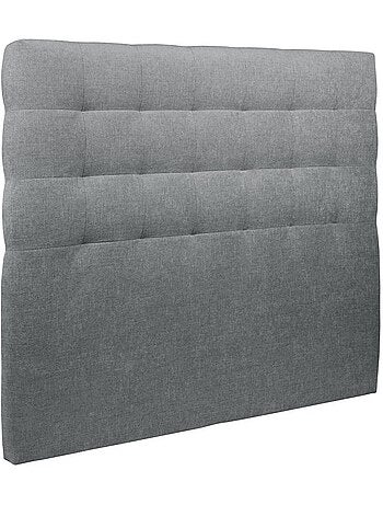 Lit avec tête de lit capitonnée tissu et sommier tapissier H29cm