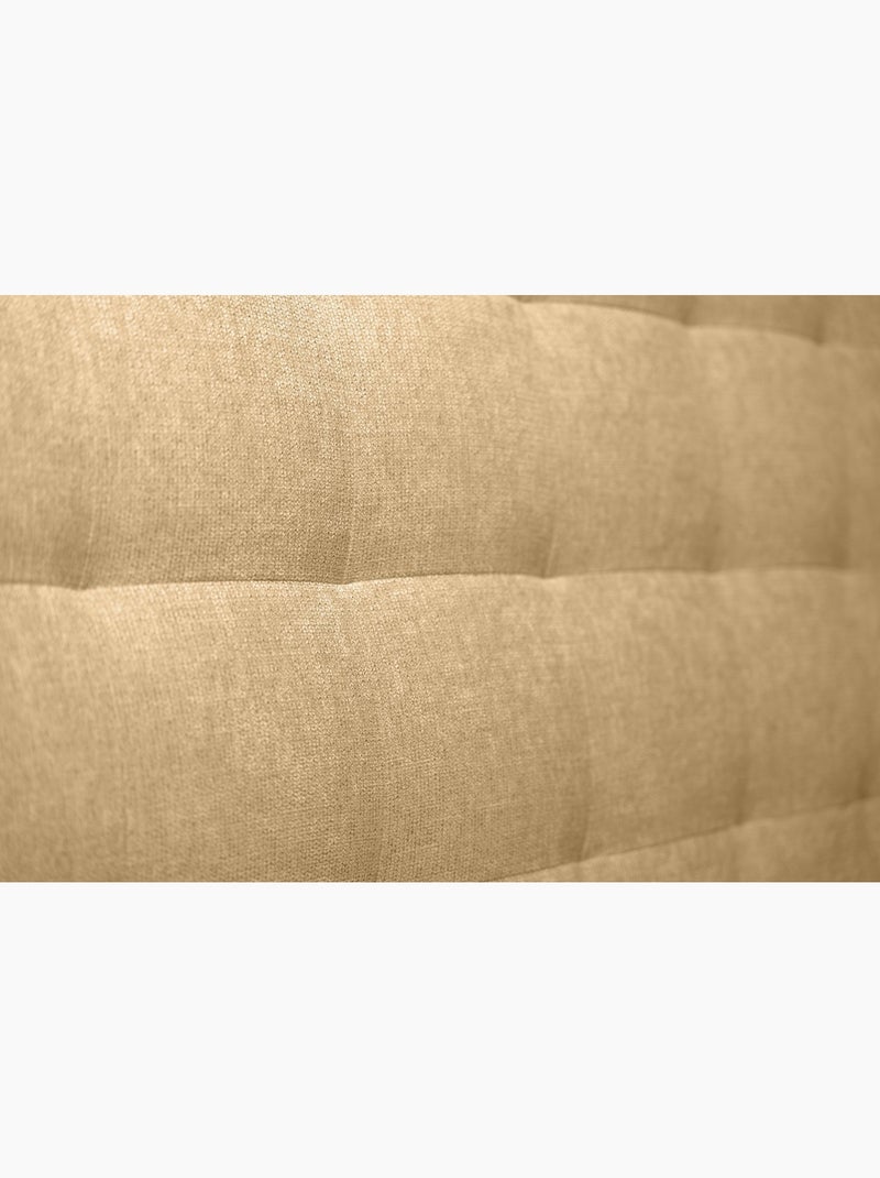 Lit avec tête de lit capitonnée tissu et sommier tapissier H29cm Jaune - Kiabi