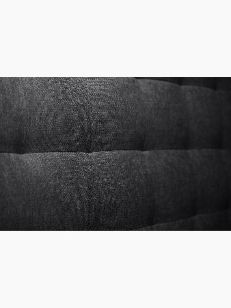 Lit avec tête de lit capitonnée tissu et sommier tapissier H29cm Noir - Kiabi