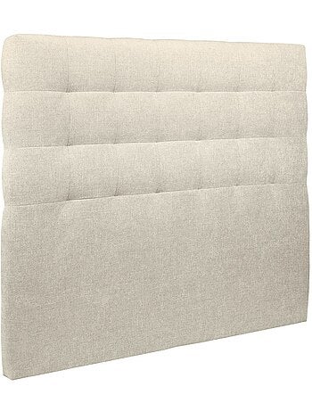 Lit avec tête de lit capitonnée tissu et sommier tapissier H35cm