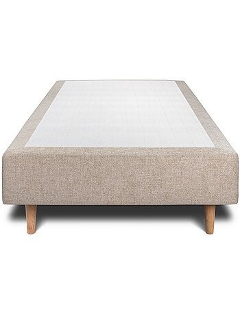 Lit avec tête de lit capitonnée tissu et sommier tapissier H35cm