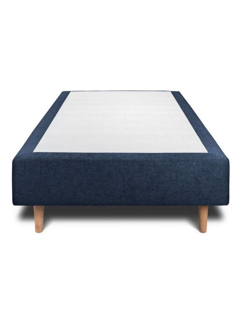 Lit avec tête de lit capitonnée tissu et sommier tapissier H35cm - Kiabi