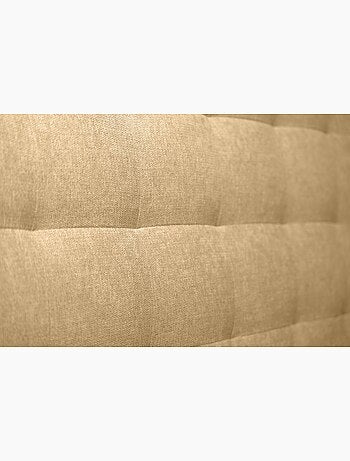 Lit avec tête de lit capitonnée tissu et sommier tapissier H35cm
