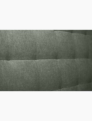 Lit avec tête de lit capitonnée tissu et sommier tapissier H35cm