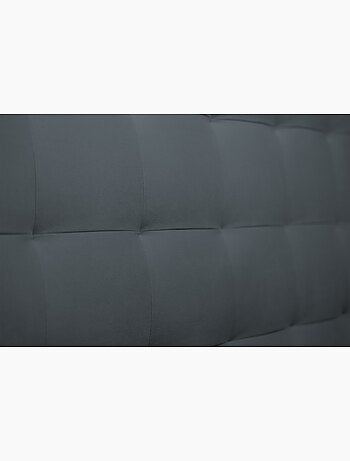 Lit avec tête de lit capitonnée velours et sommier kit H29cm