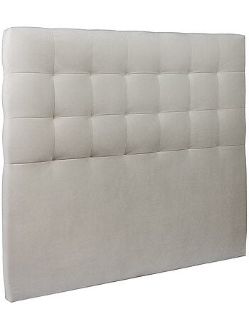 Lit avec tête de lit capitonnée velours et sommier kit H29cm