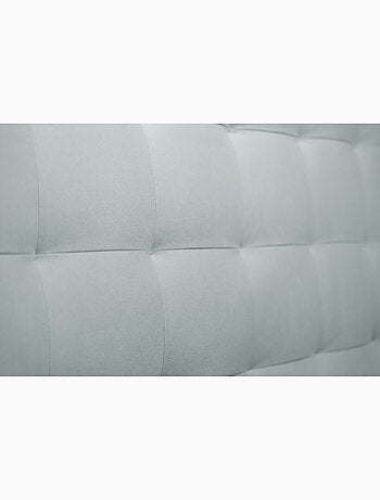 Lit avec tête de lit capitonnée velours et sommier tapissier H29cm