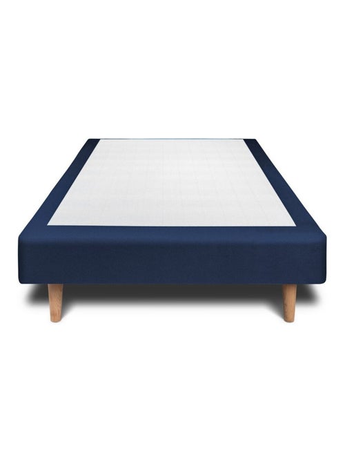 Lit avec tête de lit capitonnée velours et sommier tapissier H29cm - Kiabi