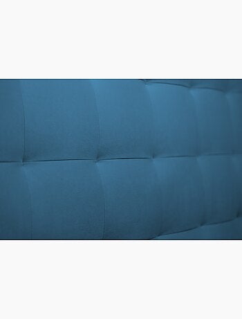 Lit avec tête de lit capitonnée velours et sommier tapissier H29cm