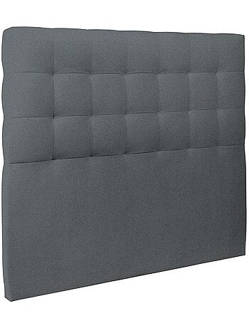 Lit avec tête de lit capitonnée velours et sommier tapissier H29cm