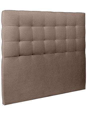 Lit avec tête de lit capitonnée velours et sommier tapissier H29cm