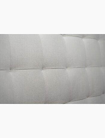 Lit avec tête de lit capitonnée velours et sommier tapissier H35cm