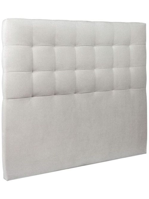 Lit avec tête de lit capitonnée velours et sommier tapissier H35cm - Kiabi