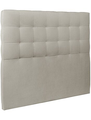 Lit avec tête de lit capitonnée velours et sommier tapissier H35cm