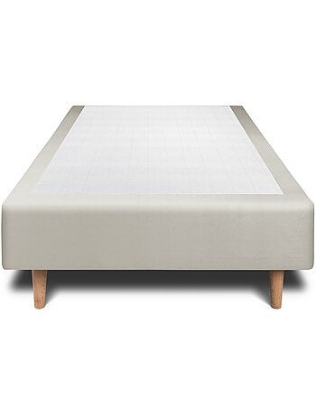 Lit avec tête de lit capitonnée velours et sommier tapissier H35cm