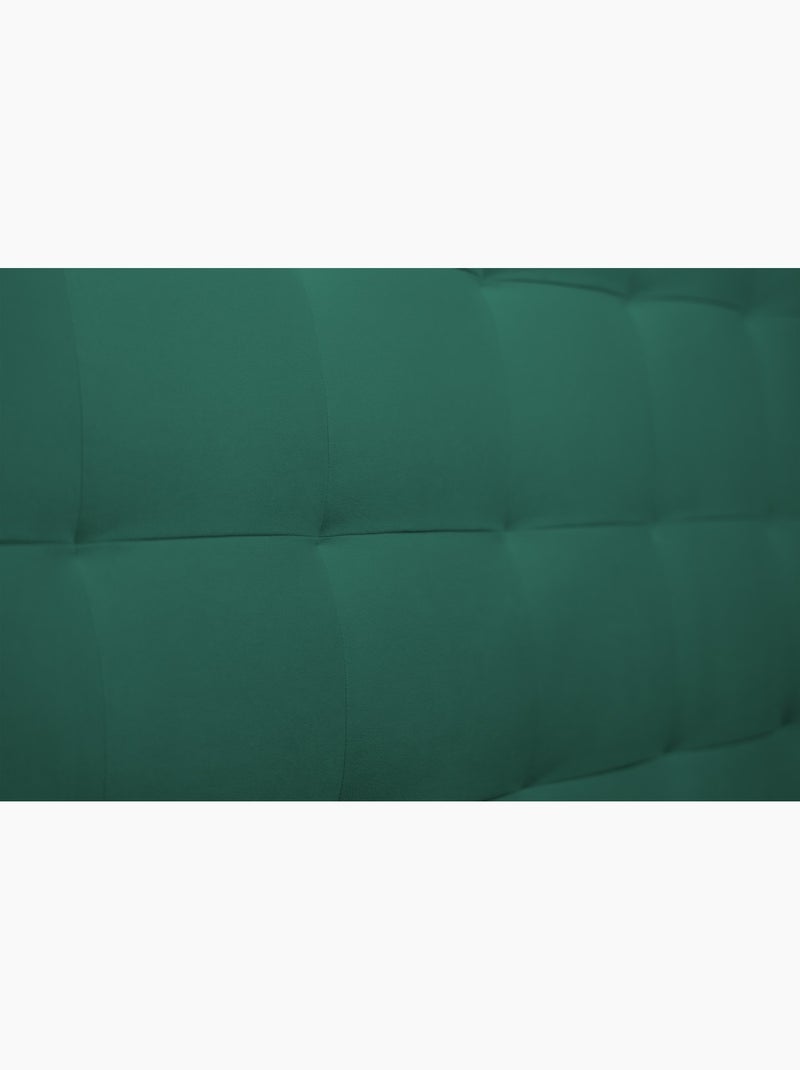 Lit avec tête de lit capitonnée velours et sommier tapissier H35cm Vert forêt - Kiabi