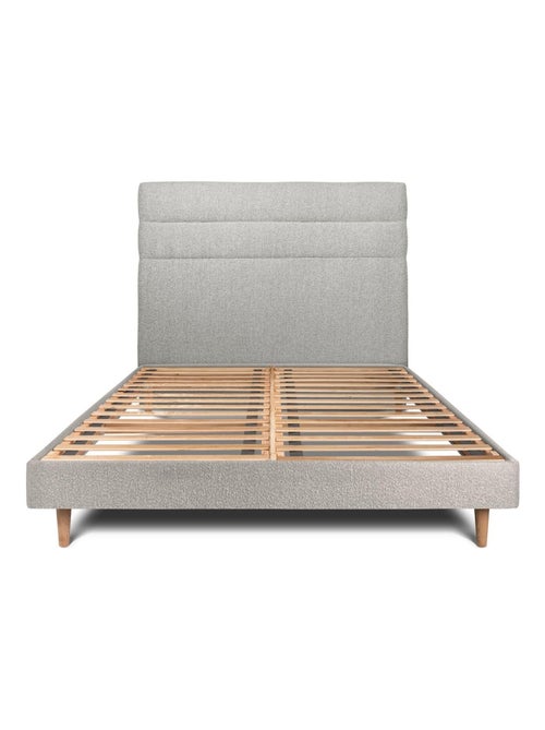 Lit avec tête de lit lignes bouclette et sommier kit H29cm - Kiabi